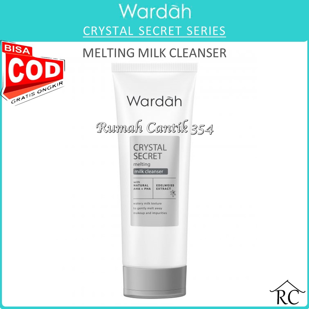 COD - Wardah Crystal Secret Melting Milk Cleanser with Natural AHA+PHA  (Pembersih Wajah Mencerahkan) - RUMAH CANTIK 354 MEDAN BEAUTY KOSMETIK SKINCARE MEDAN