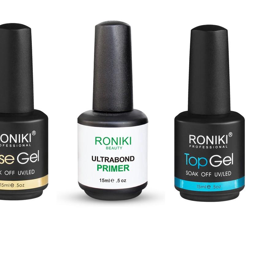 ❁ RONIKI Base / Primer / Top Steel / Top Mate Coat Nail Gel Polish 15ml ☝