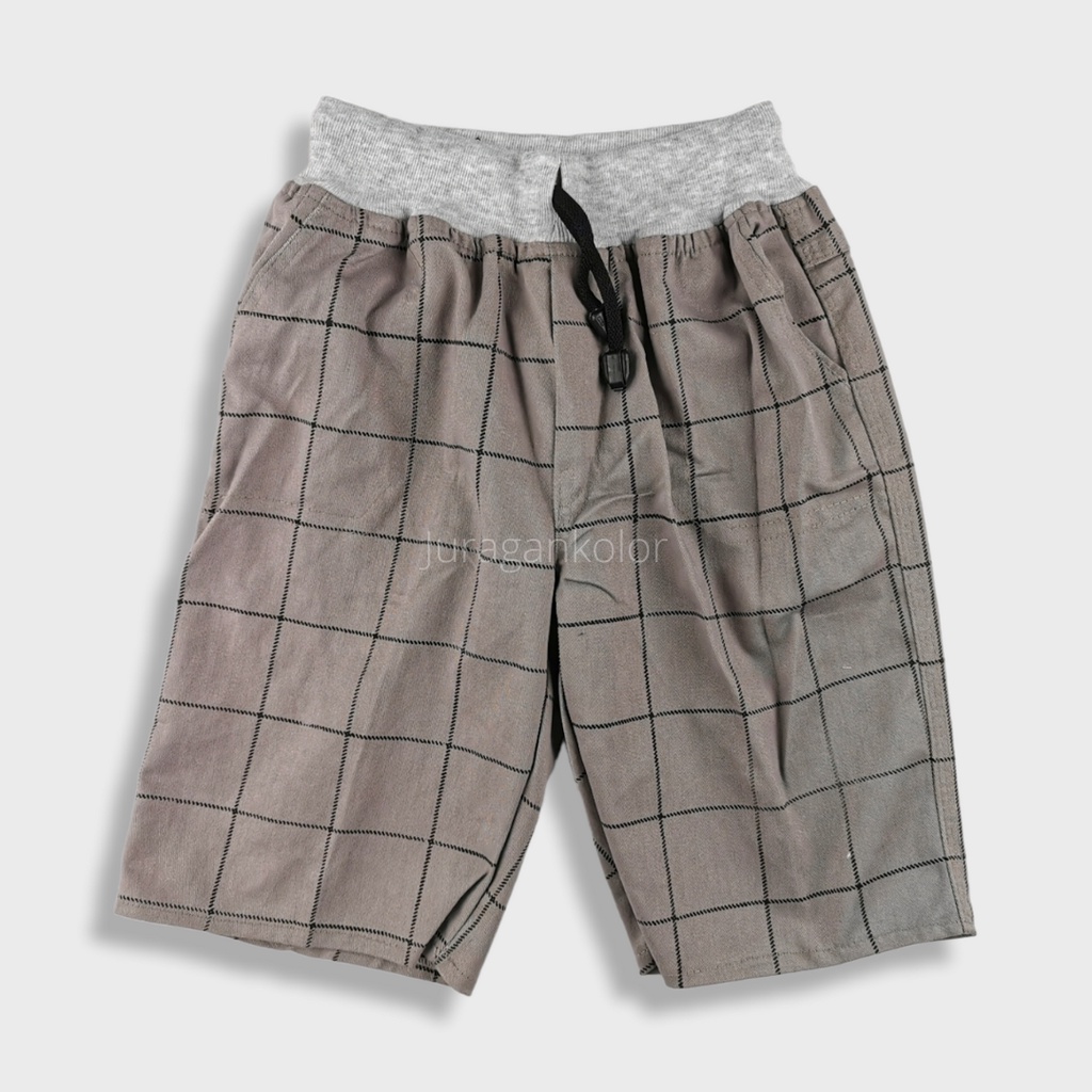 Celana Pendek Anak Cowok Laki-Laki Chino Distro Motif Kotak Tartan Katun Stretch