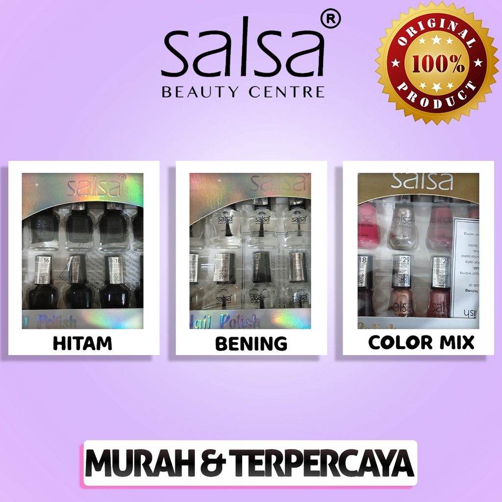 Salsa Kutek Peel Off Nail Polish 1 Set Isi 12pcs
