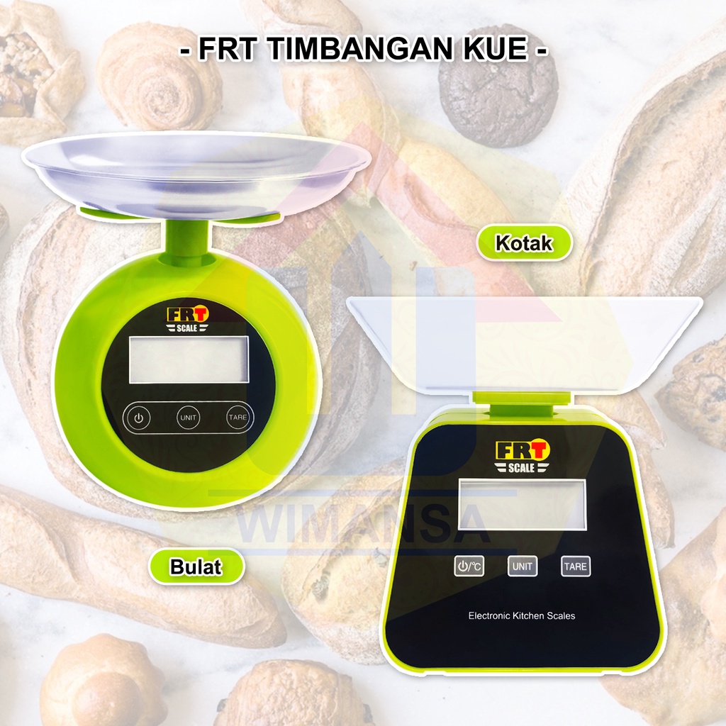 FRT TIMBANGAN KUE DIGITAL 2 KG BULAT KOTAK - CAKES SCALE