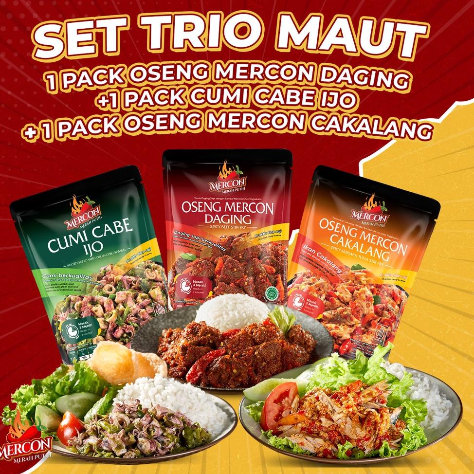 

MEN SALE Mercon Merah Putih - Set Trio Maut || Oseng Mercon Daging + Cumi + Cakalang