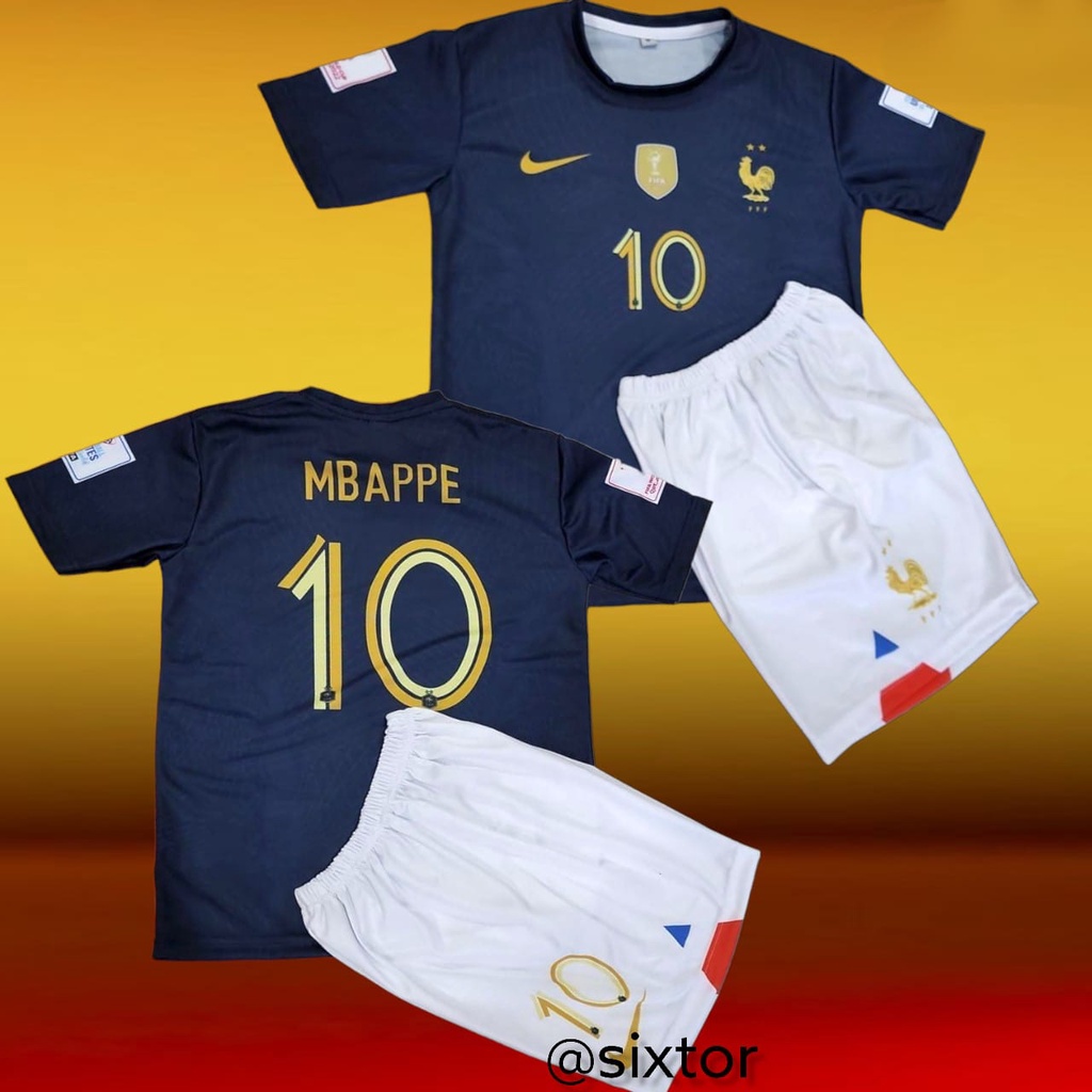 JERSEY PRANCIS HOME MBAPPE STELAN ANAK BOLA PIALA DUNIA