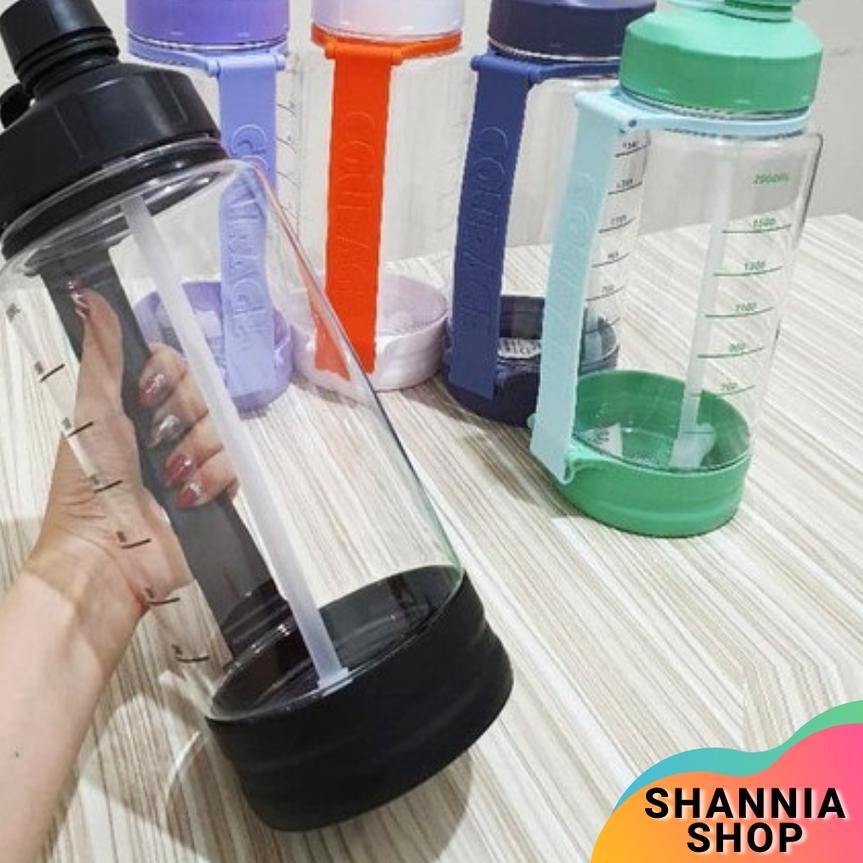 ➢ H9229 Botol Minum COURAGE ML Tumbler Sedotan Besar 2 Liter ➩
