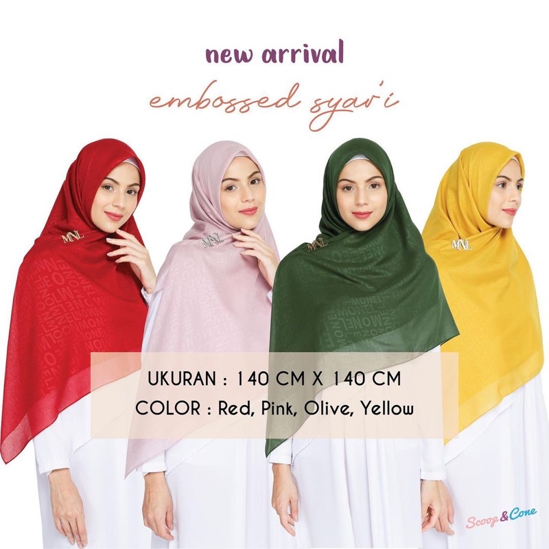 Scoop&Cone-Monel-Hijab Scoop&cone-Hijab Kekinian-Fashion Wanita-Hijab Syar'i-Hijab Syar'i Original