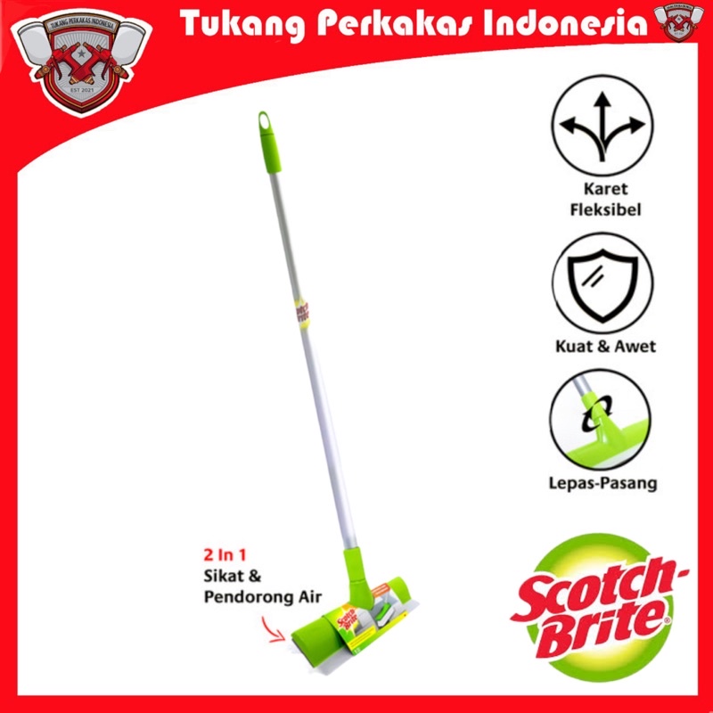 Scotch brite 3M Sikat lantai pendorong Air Karet Multifungsi ID-772