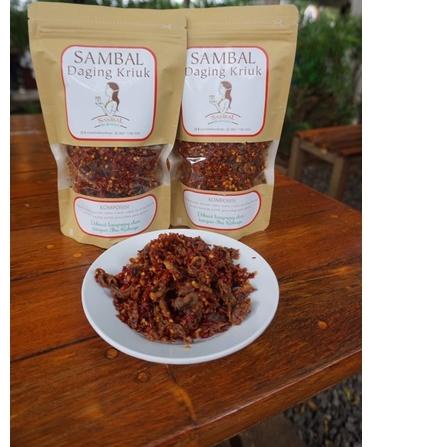 

✼ SAMBAL DAGING KRIUK kemasan pouch (170 gram / 2x botol) ❋