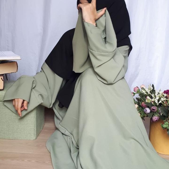 ☜ GEALOUS Basic Abaya Turkey Sage Green ◘