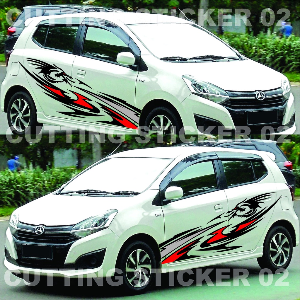 Stiker Mobil Ayla Variasi Aksesoris Body Mobil Ayla Motif Tribal Terbaru