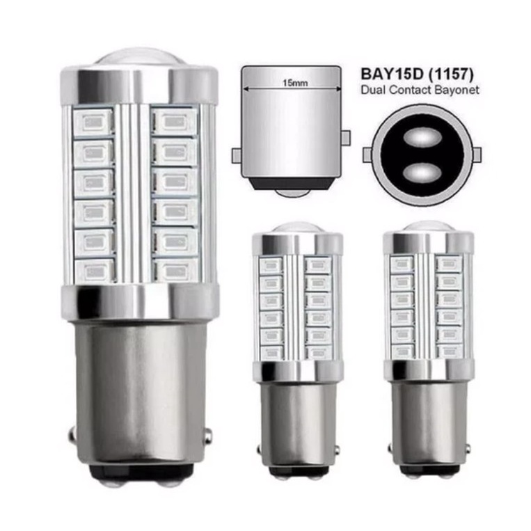 Lampu LED Rem Stop lamp KEDIP STROBO Soket 1157 Bayonet 34 titik LED - (lampu rem kedip saat di rem)