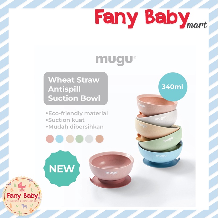 MUGU WHEAT STRAW ANTISPILL SUCTION BOWL - TEMPAT MAKAN ANAK