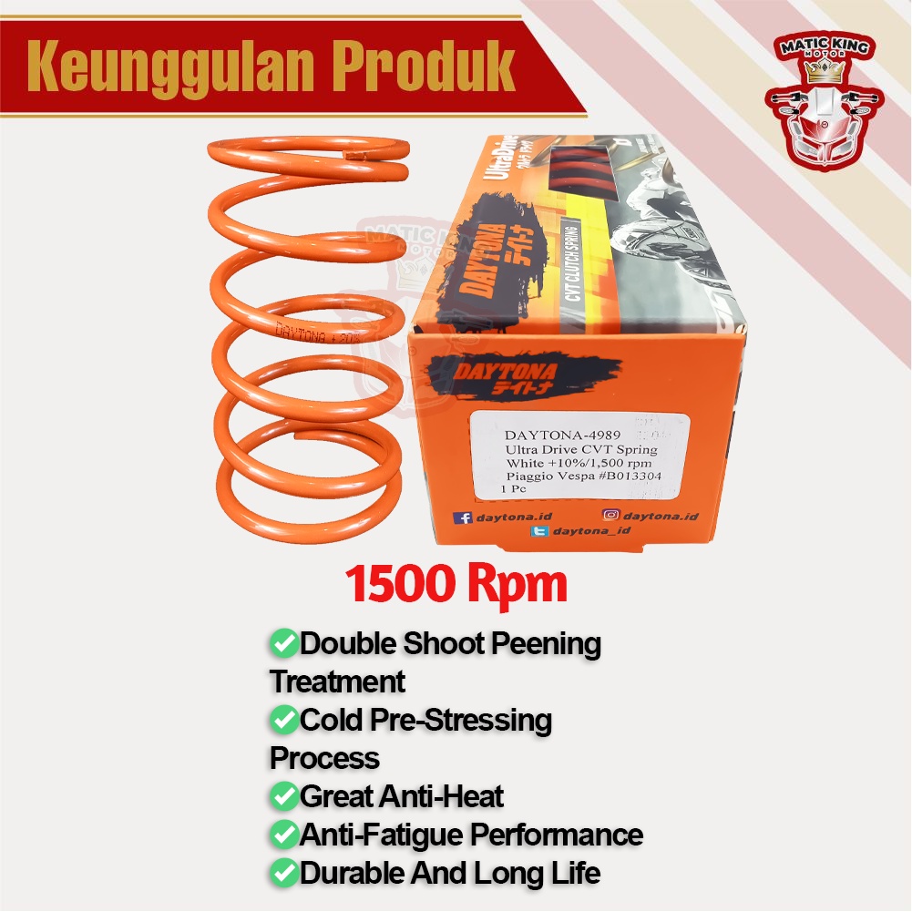 Per CVT Vespa  LX Primavera Sprint GTS 150cc DAYTONA Racing 1500 RPM