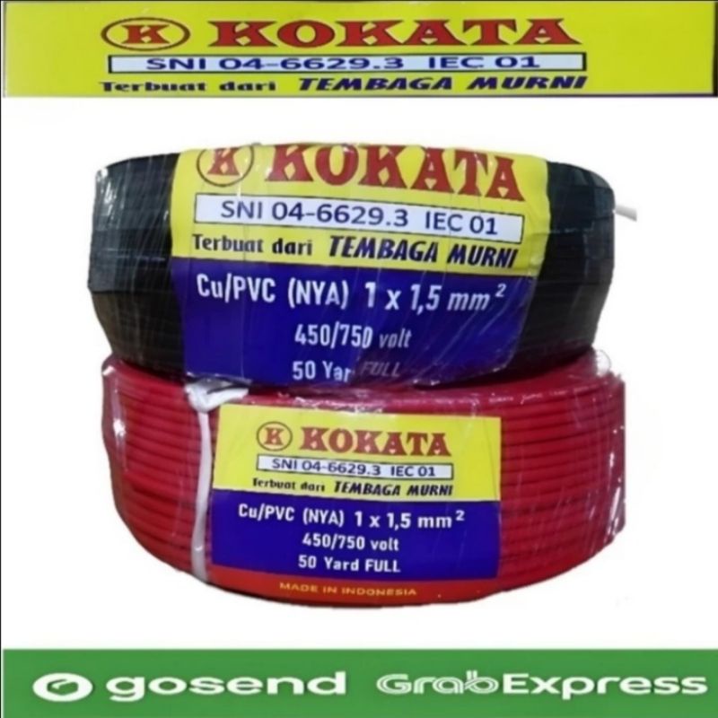 Kabel Listrik Tunggal Engkel Kawat Nya1.5 1x1.5 Kokata