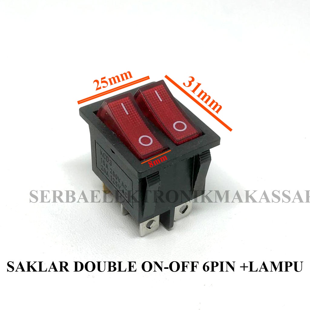 Saklar Double On Off 6 Pin Pakai Lampu Switch Double 6 Kaki