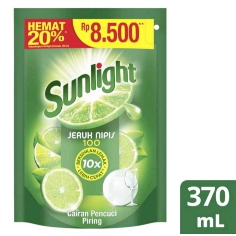 SUNLIGHT SABUN CUCI PIRING JERUK NIPIS REFILL 370ML ARJUNA Unilever