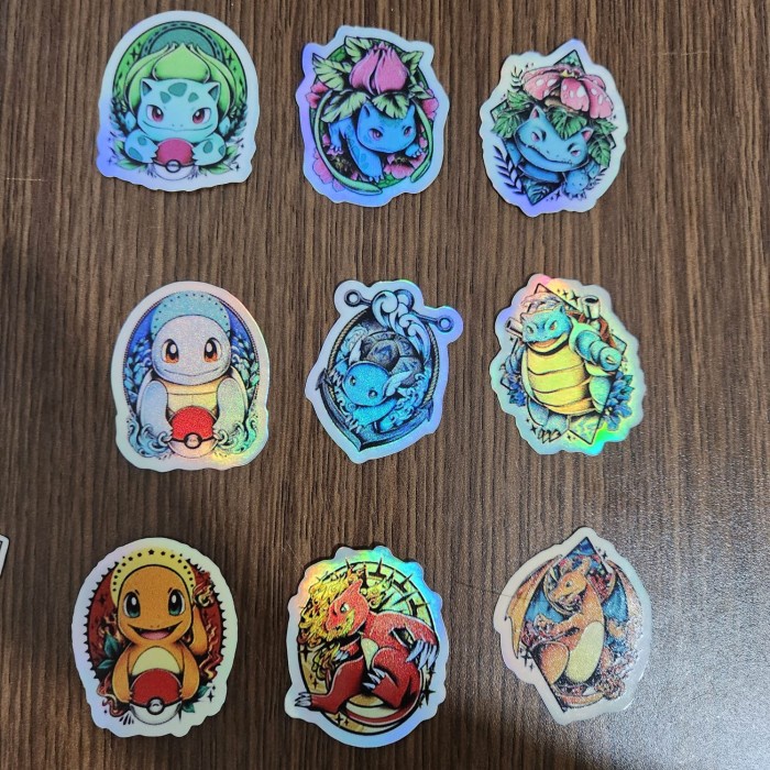 

Sticker Hologram Anime - PSH1531 - Pokemon - Starter 9pcs