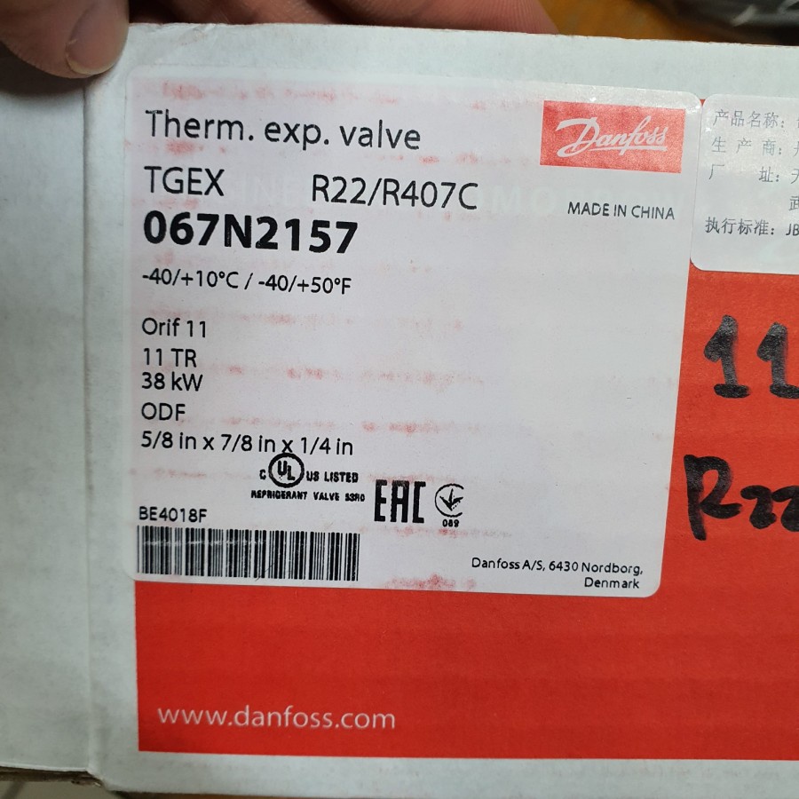 Danfoss Expansion valve TGEX 11TR + Box