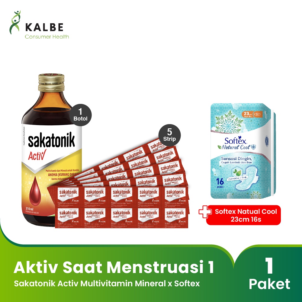 Aktiv Saat Menstruasi : Sakatonik Activ Multivitamin Mineral x Softex