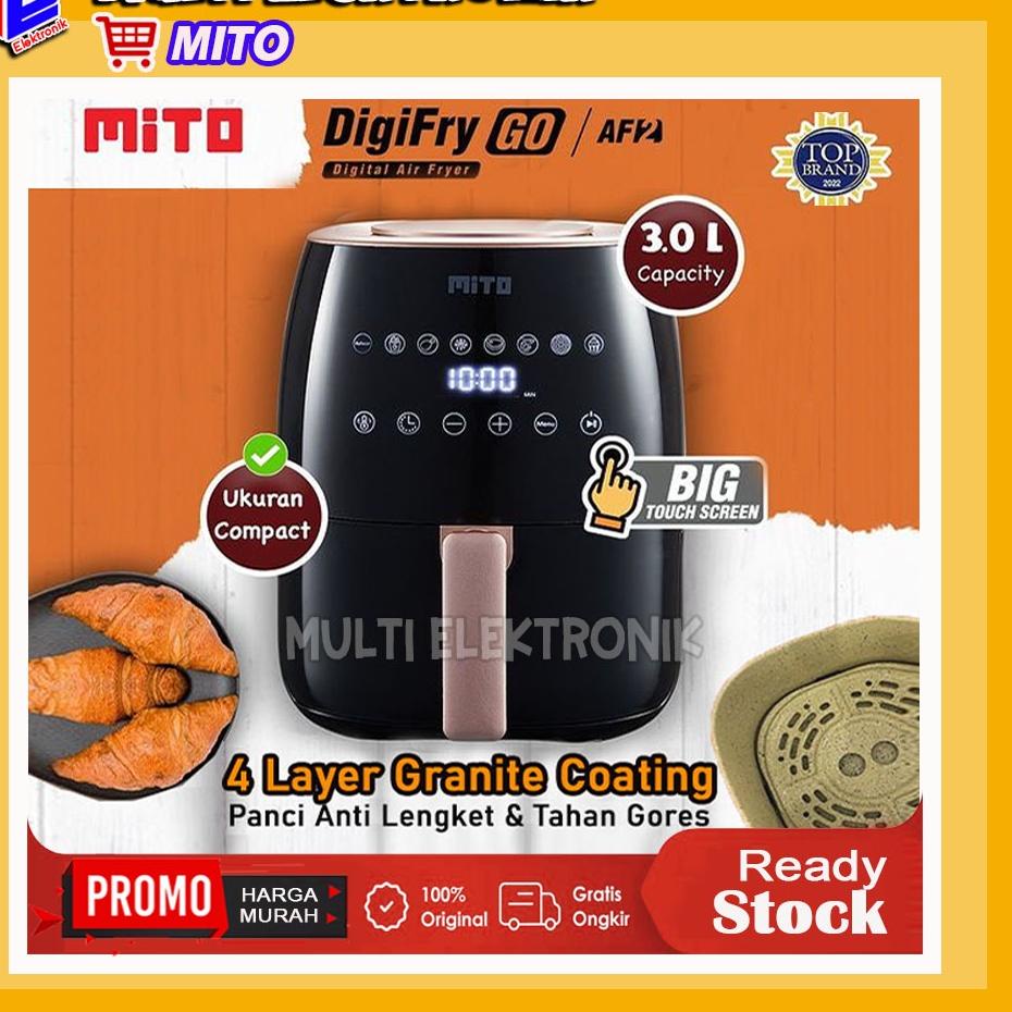 Free Shipment Air Fryer Mito AF2  Digital Air Fryer Mito Kapasitas 3 Liter - Low Watt Original