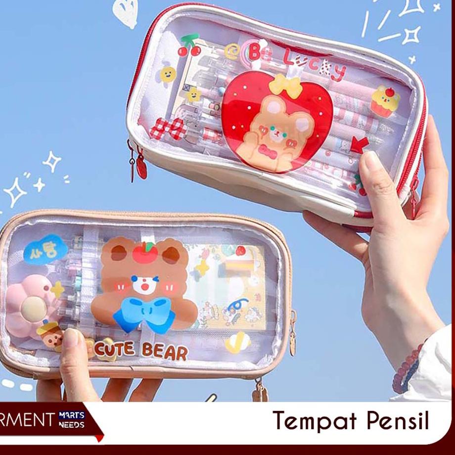 

TERLARIS BRANDS FESTIVAL Tempat Pensil Lucu Anak Transparan Kotak Pencil Dompet Besar Karakter Motif Pouch Stationary Resleting Serbaguna grosir