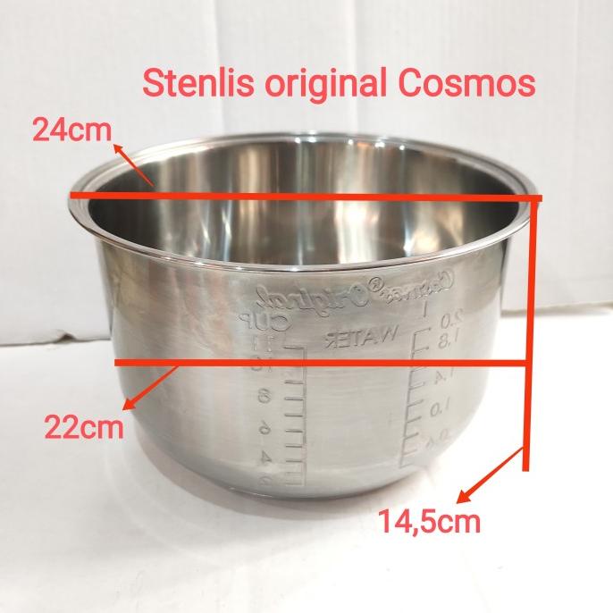 Panci Rice Cooker Teflon Mejikom 2L Bahan Stainless Original Cosmos CR barang sale