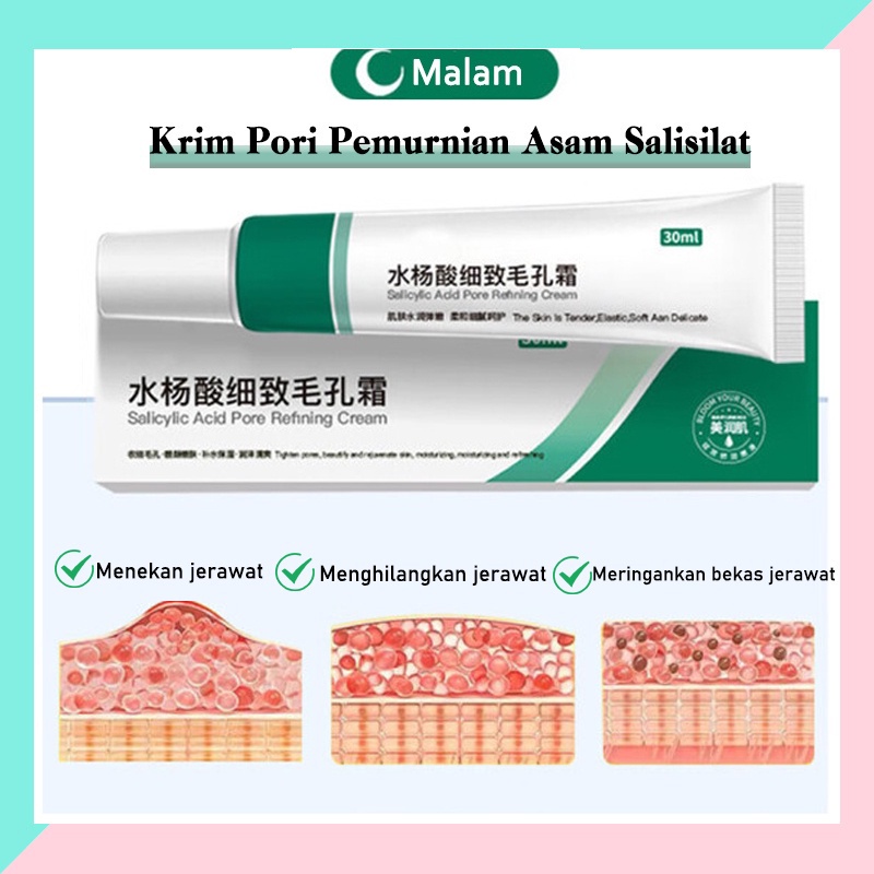 Mengecilkan Pori pori besar Serum wajah Acne gel jerawat 30G Menyegarkan kontrol minyak komedo mengecilkan pori-pori Meningkatkan jerawat dan kulit kasar Melembabkan dan meremajakan Menghilangkan jerawat, komedo, pori-pori besar