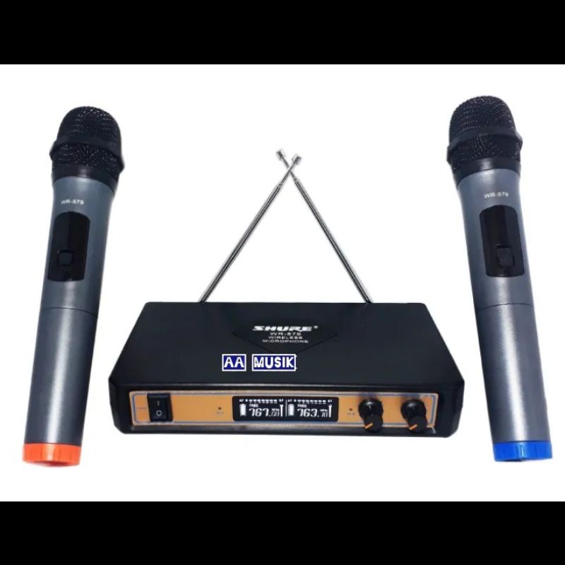 MIC WIRELESS SHURE WR 879 2 MIC PEGANG WR879