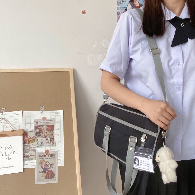 ❇┅▬Sera Jepang Harajuku angin gelap Lolita lucu gadis tas tas siswa perempuan jk seragam tas bahu Messenger tas