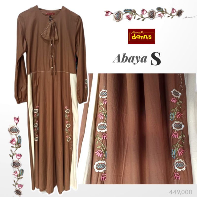 DANNIS Abaya S Gamis Ibu [BROWNY] Dewasa Katun premium colorful diskon Danis/Gamis Dannis/Abaya Musl
