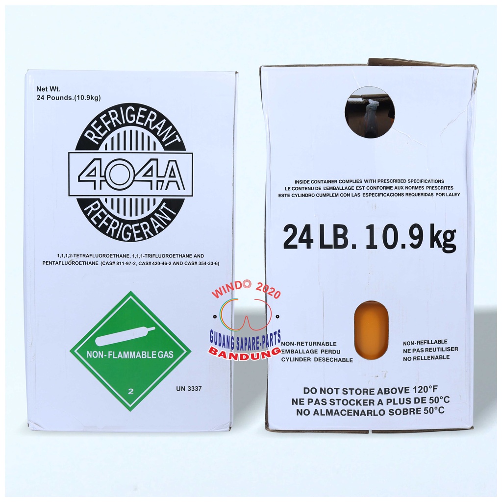 REFRIGANT  R 404 A TABUNG DAN ISI 10.9 KG | PREON ORIGINAL SEGEL | FREON AC R404A