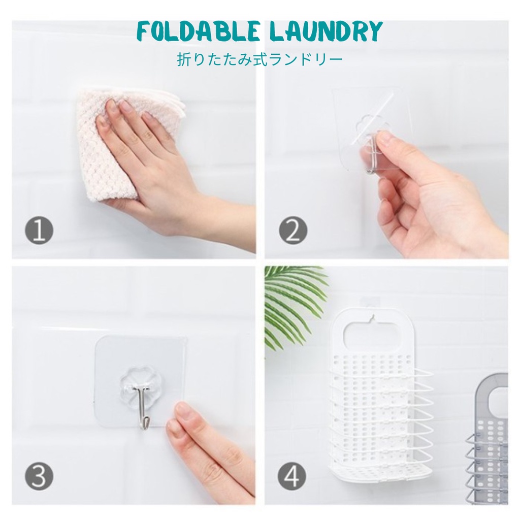 KERANJANG LIPAT GANTUNG PAKAIAN KOTOR PORTABLE - FOLDABLE BINATU LAUNDRY