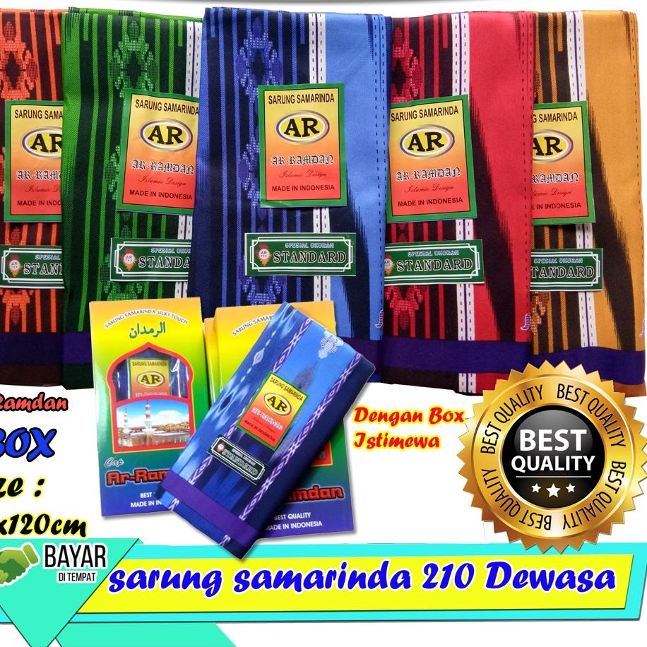 Sarung Samarinda Pria Dewasa-Kain Sarung Motif 210 Sutera Samarinda Dewasa 90x120cm AR-Ramdhan