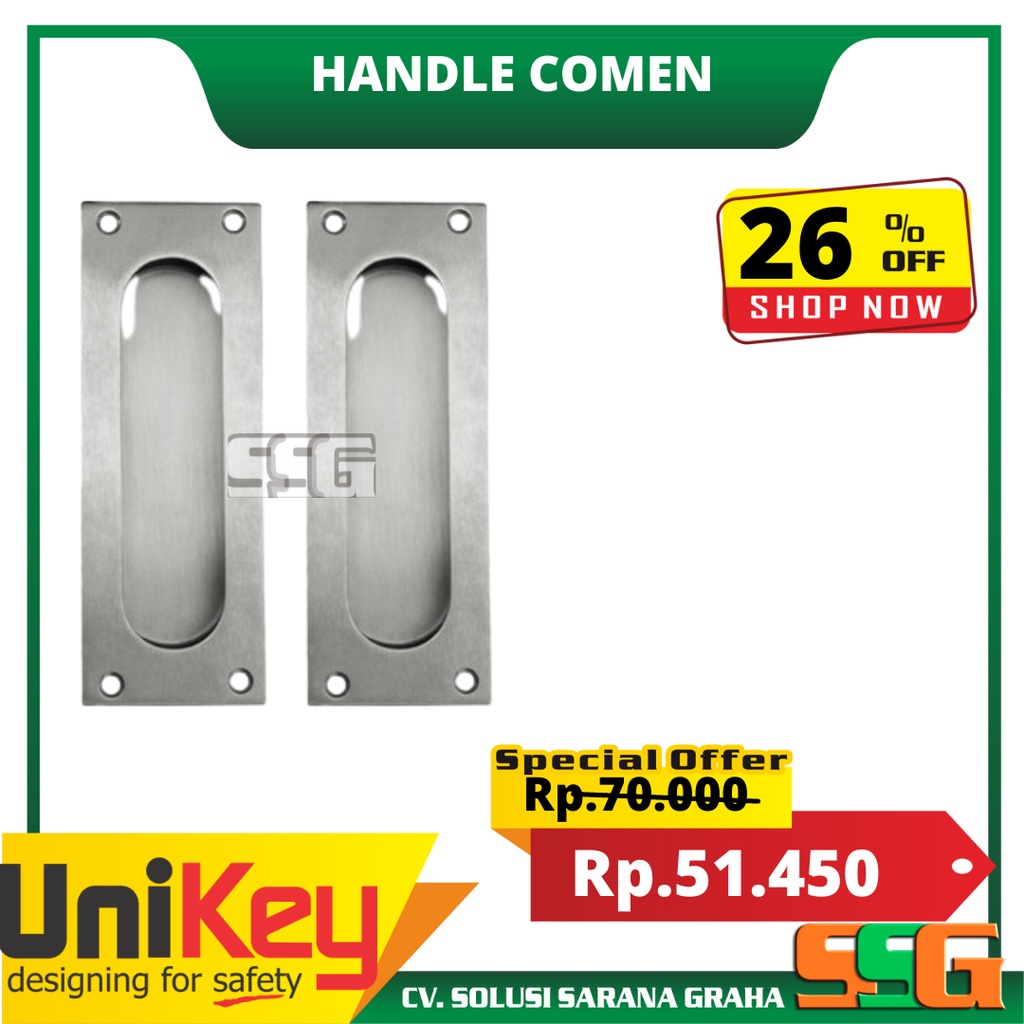 Handle Pintu UNIKEY UK 811 SQ SS Pull Plate Pintu Sliding