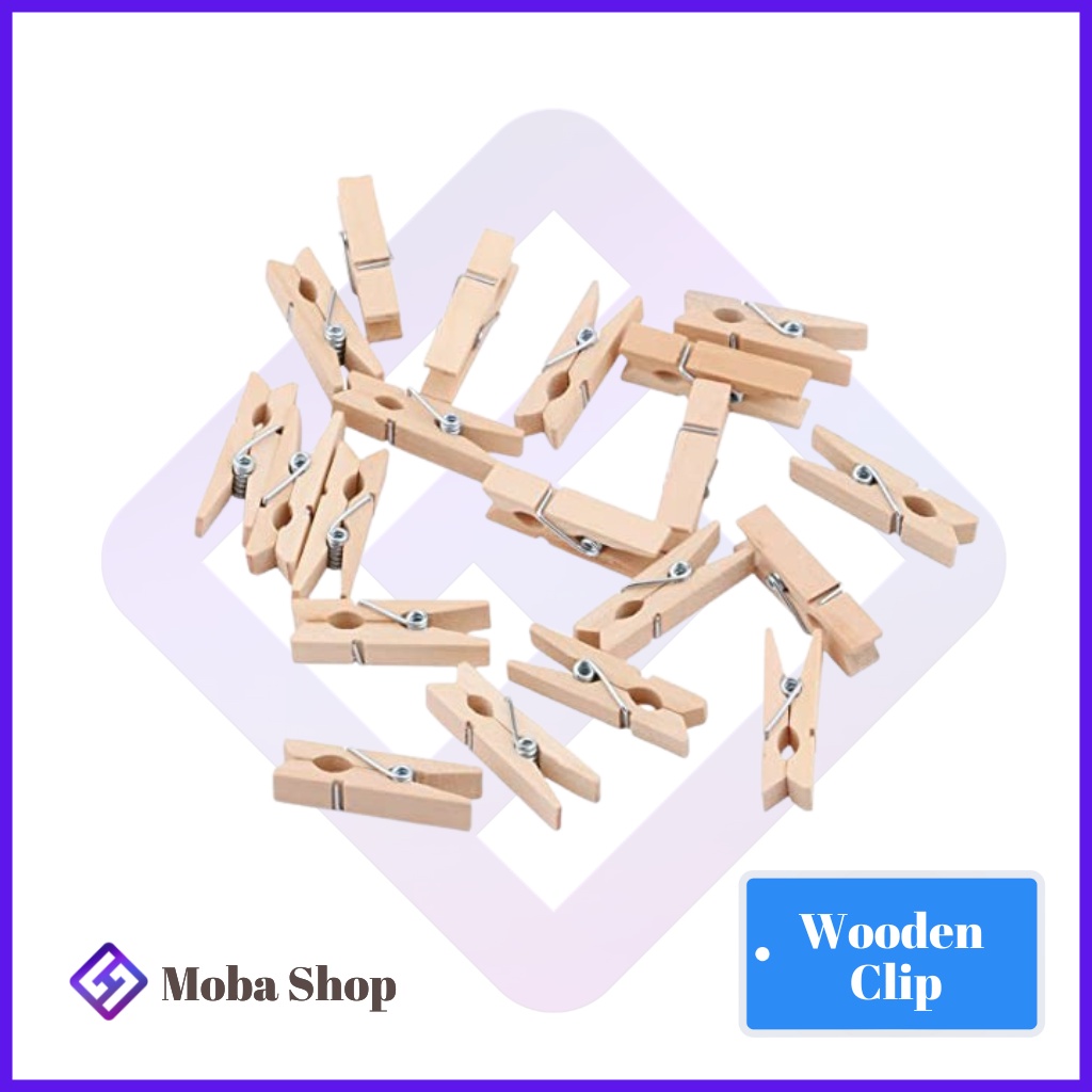 Wooden Clip Mini Penjepit Foto Polaroid Bahan Kayu