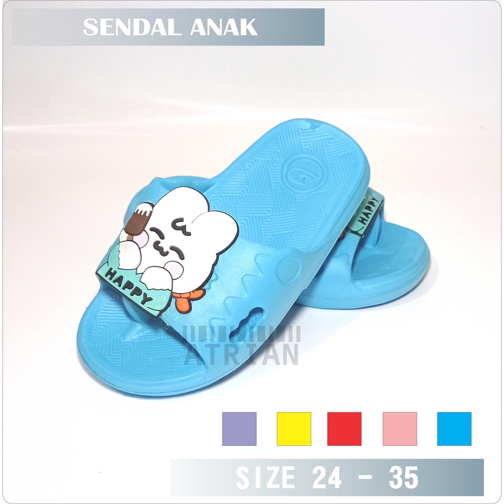 SENDAL SELOP ANAK PEREMPUAN MOTIF KELINCI / SENDAL SELOP ANAK USIA 0 - 8 TAHUN TERBARU