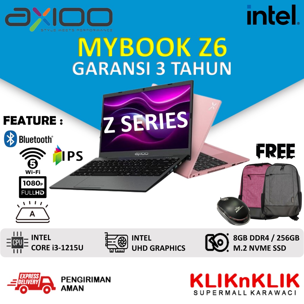 LAPTOP MURAH BARU AXIOO MYBOOK Z6 METAL i3 1215U RAM 8GB 256GB SSD 14 FULL HD IPS WIN 11