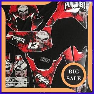 Decal Sticker CRF 150L Motif Hitam Merah Punisher D-I2-205 1M4R23 suku cadang