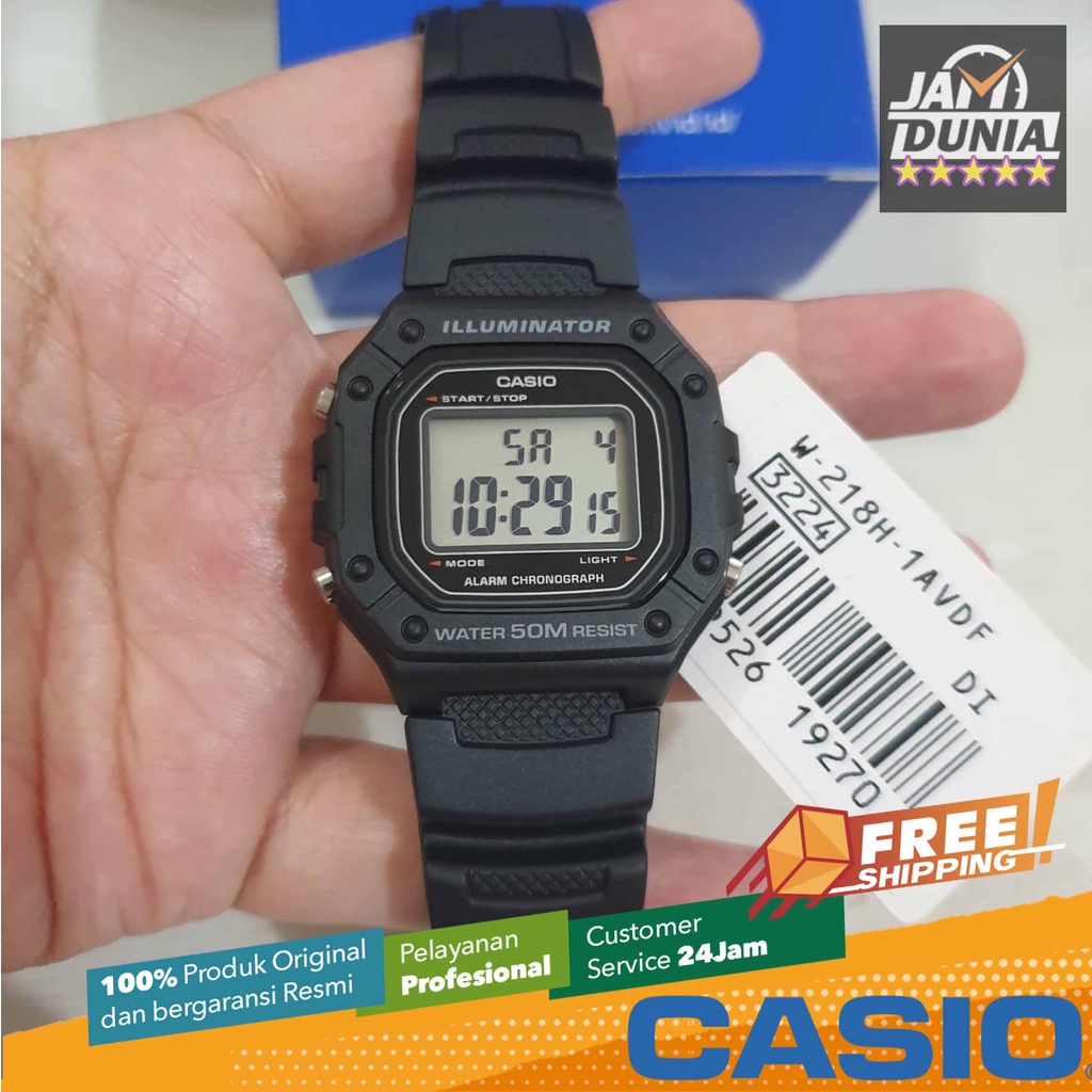 CASIO ORIGINAL W-218H-1A W 218H 1A 218 H W218 JAM TANGAN PRIA RS JAM DUNIA JAMDUNIA