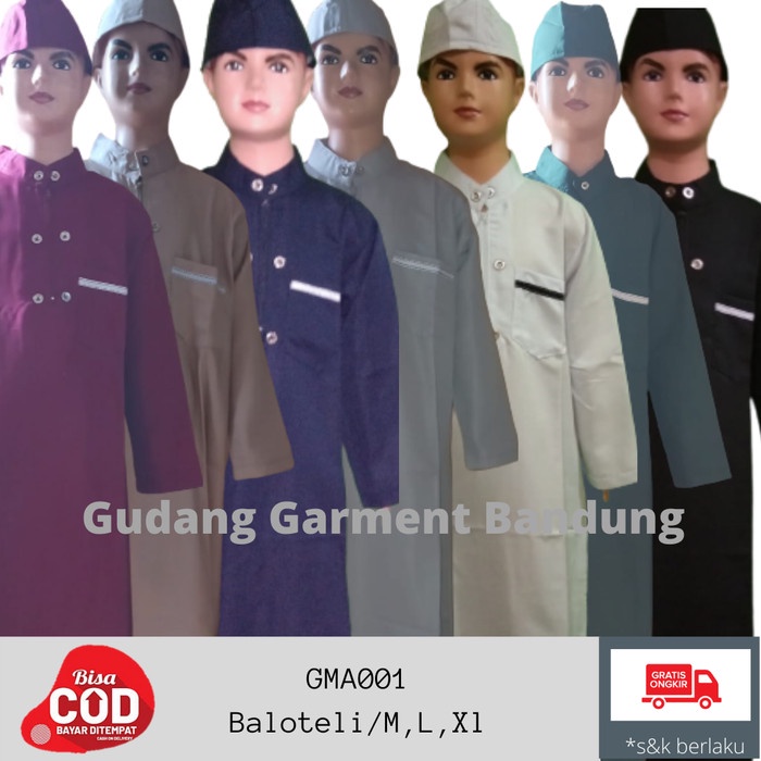 JUBAH GAMIS ANAK LAKI-LAKI HINGGA REMAJA TANGGUNG 1-14 TH FREE PECI - M, Putih Termurah D5W6