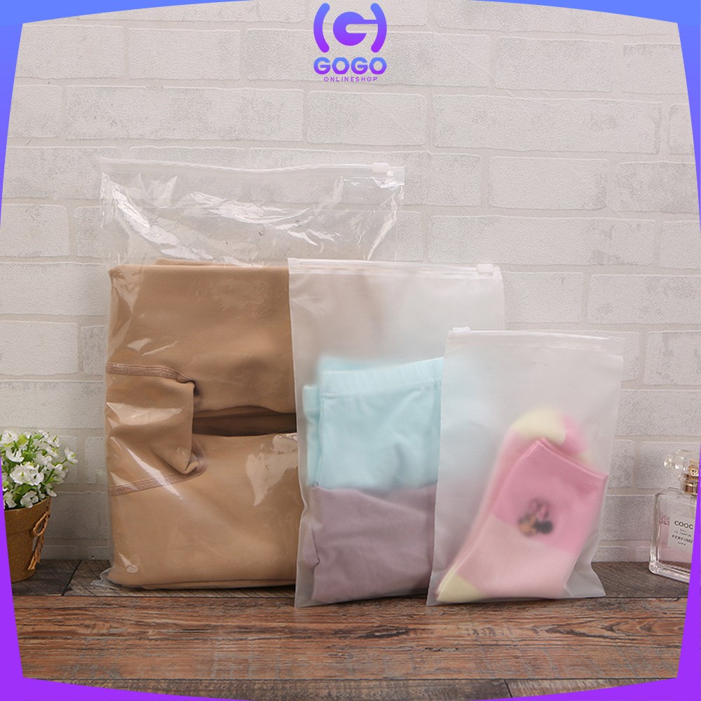 GOGO-C33 Ziplock Bag Polos Travel Pouch Tas Penyimpanan Pakaian Anti Air / Tas Make Up Tas Kosmetik Serbaguna Pouch Zip Lock Organizer Bag