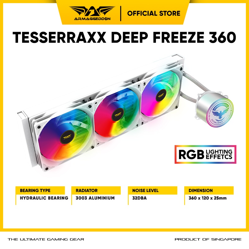 AIO Water Cooling Armaggeddon Tesseraxx Deep Freeze 360 Liquid CPU Cooler | With ARGB Sync Support