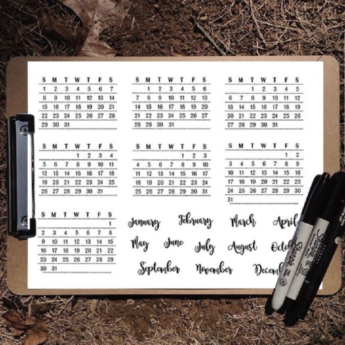 

Terlaris Silicon Stamp / Stempel Kalendar Utk Bullet Journal, Planner, Diary