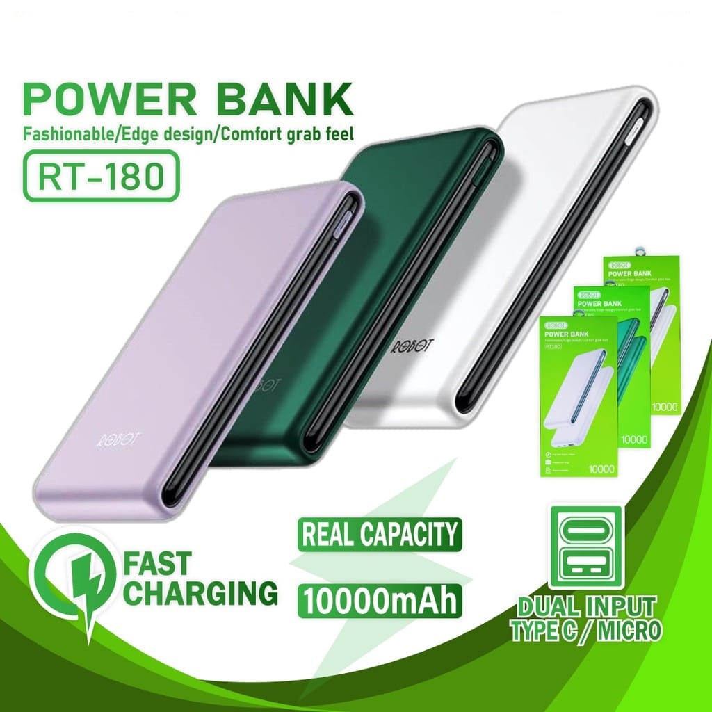 POWER BANK ROBOT 1USB 10000MaH RT180 POWER BANK ROBOT 10000MaH 1USB RT180