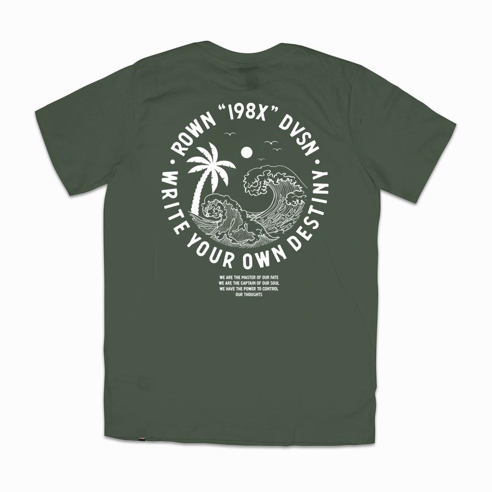 TERBAIK Rown Division Official T-Shirt - Rowndvsn Kaos Destiny Green Army - TC007