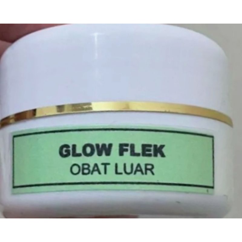 glow flek cream farma  label hijau / biru