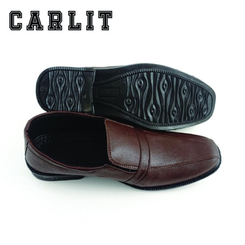 Sepatu Pantofel Pria Terbaru MDT 02 Coklat CARLIT Bahan PU Leather Keren Cocok Untuk Ke Pesta