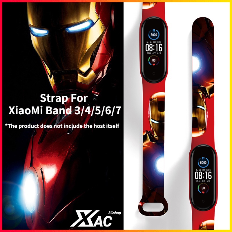 Strap Mi Band 5 Band 6 Band 4 Band 3 Strap Silicone Tali Pengganti Xiaomi Mi Band 3/4/5/6/7 Lucu Motif Kartun Anime Mi Band 7 Strap