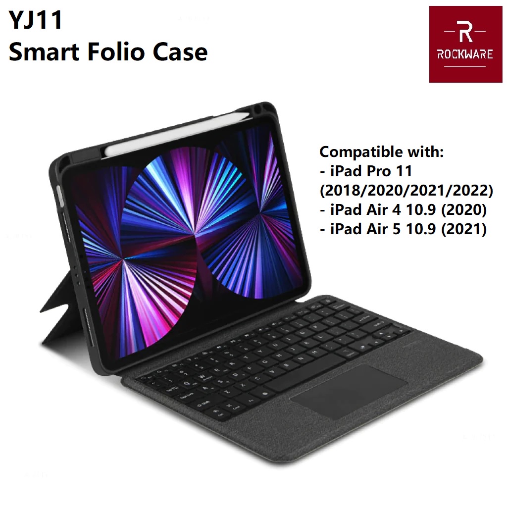 ROCKWARE RW-YJ11 - Smart Keyboard Case iPd Pro 11 - Air 4 - Air 5