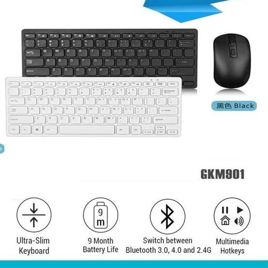 ★ GKM901 MINI KEYBOARD WIRELESS + MOUSE WIRELESS TERMURAH COMBO SET ➼