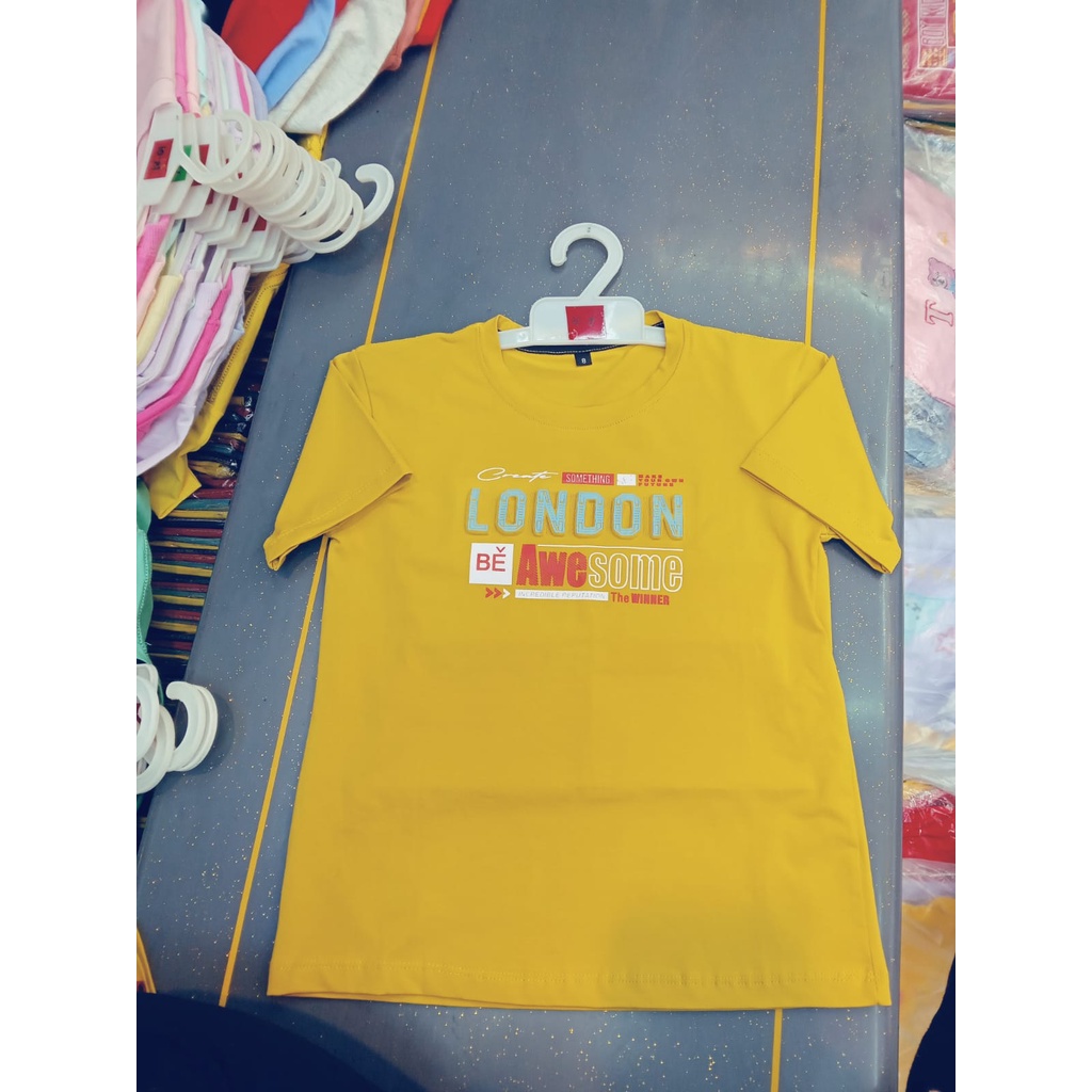 BAJU ANAK LAKI LAKI PENDEK IMPORT BAHAN KATUN SPANDEX SABLON